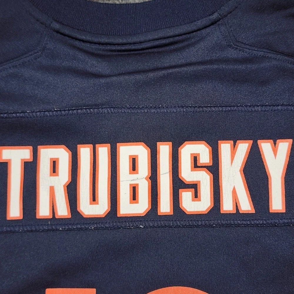 Nike Chicago Bears Mitchell Trubisky Youth Medium 10/12 Navy Blue Jersey